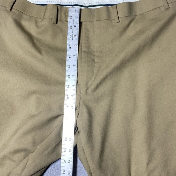 Lauren Ralph Lauren Men Dress Pants W42 Tan Total Comfort 100% Wool Business - Picture 12 of 13